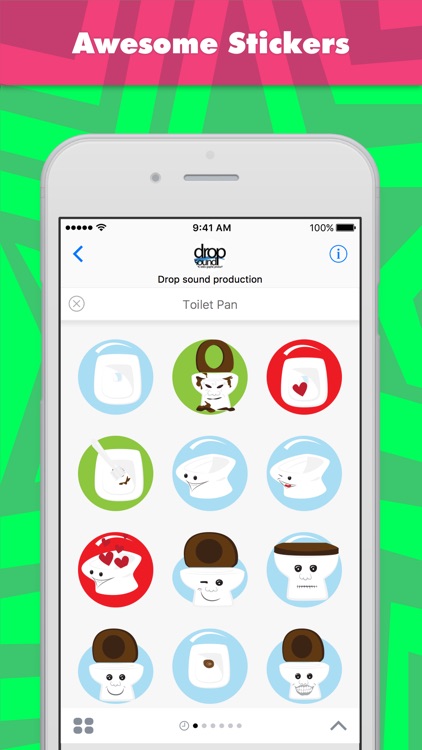 Toilet Pan stickers by drop sound