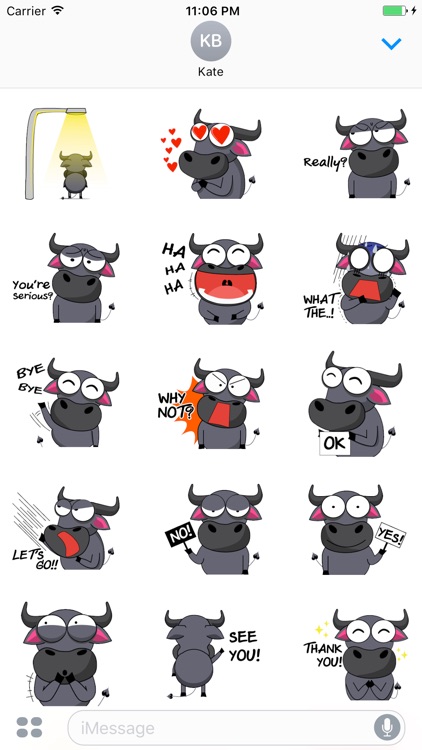 Yam The Funny Black Buffalo English Sticker