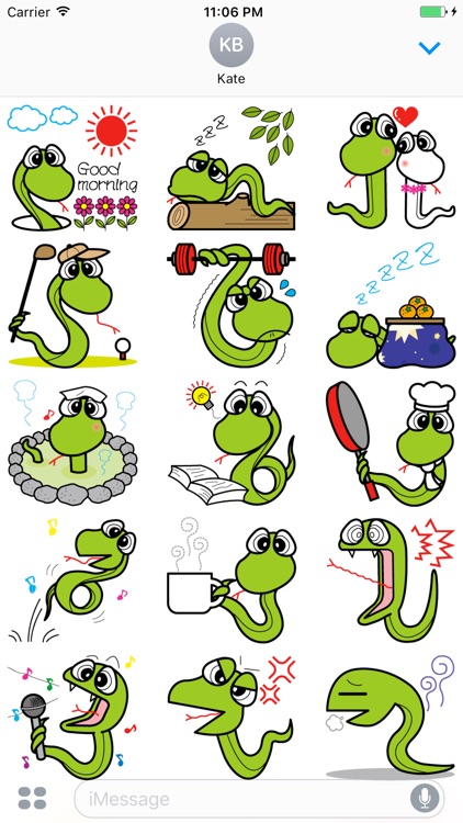 Leo The Funny Green Snake Sticker