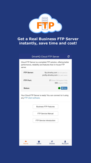 DriveHQ Cloud FTP Server