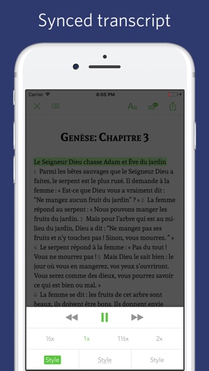 French Bible - audio, sync transcript(圖2)-速報App