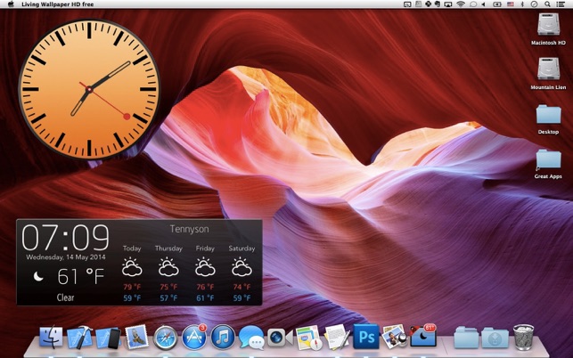 ライブ壁紙 Hd 天気予報 スクリーンセーバー 時計 をmac App Storeで