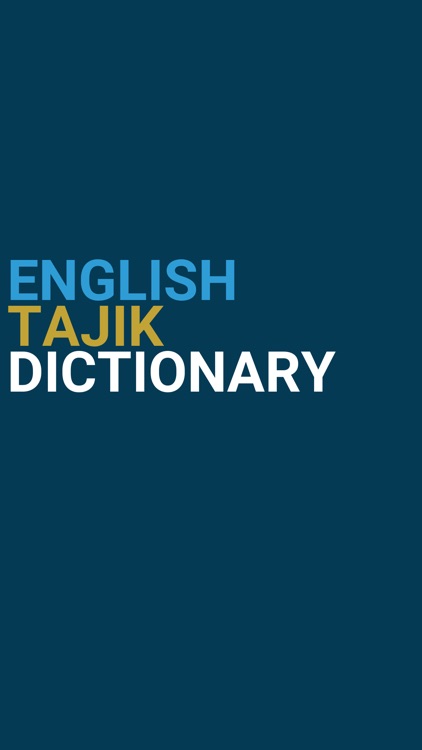 English : Tajik Dictionary