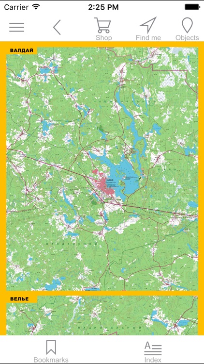 Lakes Valdai and Veljo. Tourist Map.