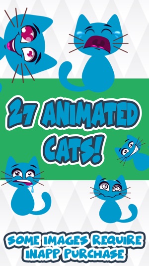 Animated Blue Cat Stickers for Messaging