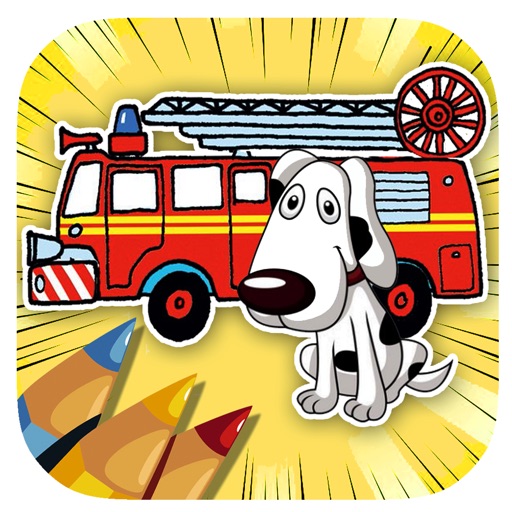 Patrol Fire Truck Game Kids Coloring Book Version