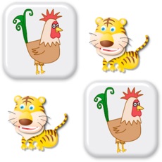 Activities of Animals matching memory game for kids