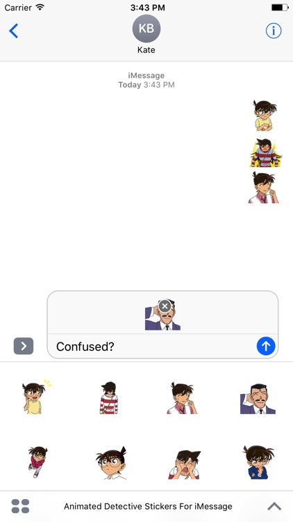 Animated Detective Conan Stickers For iMessage