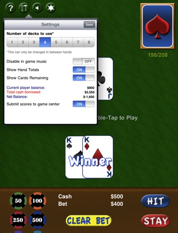 iBlackJack HD screenshot 2