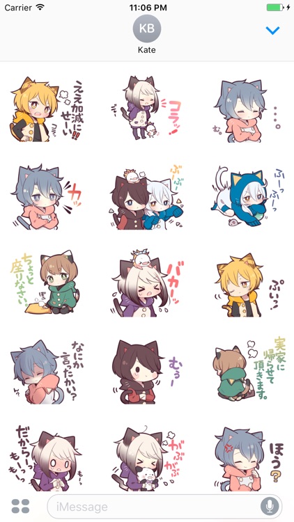 Cute Cat Girl Japanese Stickers