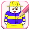 Coloring Kids Game For Tiny Fireman Education