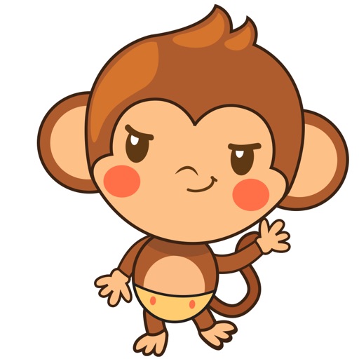 Chiki the funny monkey 2 for iMessage Sticker icon