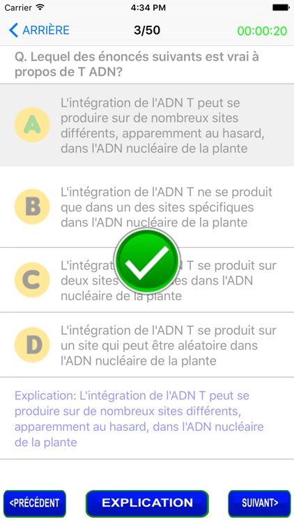 Biotechnology questions in French