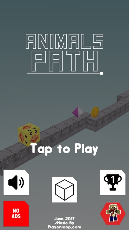 Animals Path - tap and flips cube to change lane