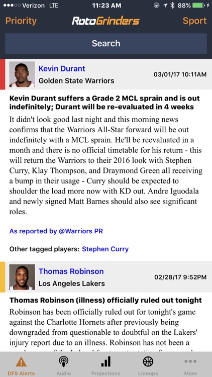 RotoGrinders - DFS Strategy, Lineups, and Alerts