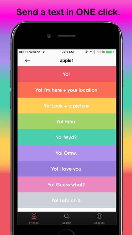 Yo! - Text Friends with One Click Chat App