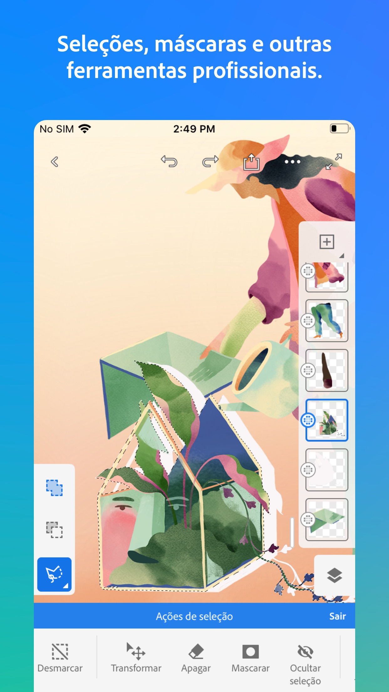 Screenshot do app Adobe Fresco - Desenhe e pinte