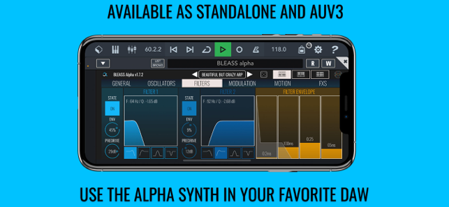Екранна снимка на BLEASS Alpha Synthesizer