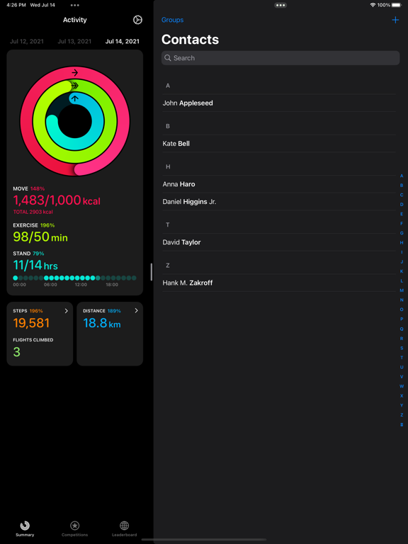 Activity Tracker+ Screenshots