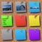 Create small notes in different colors and view photos on the wall