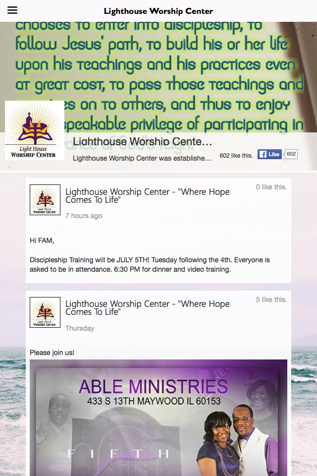 Lighthouse WCC screenshot 2