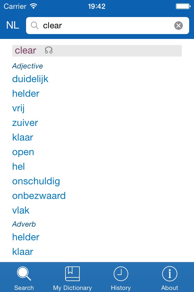 Dutch−English dictionary screenshot 3