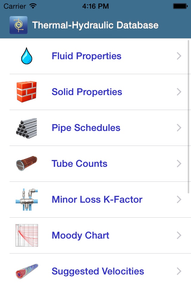 Thermal-Hydraulic Database screenshot 2