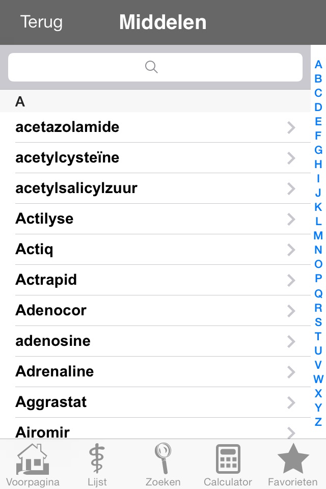 Anesthesiologie medicatie screenshot 2