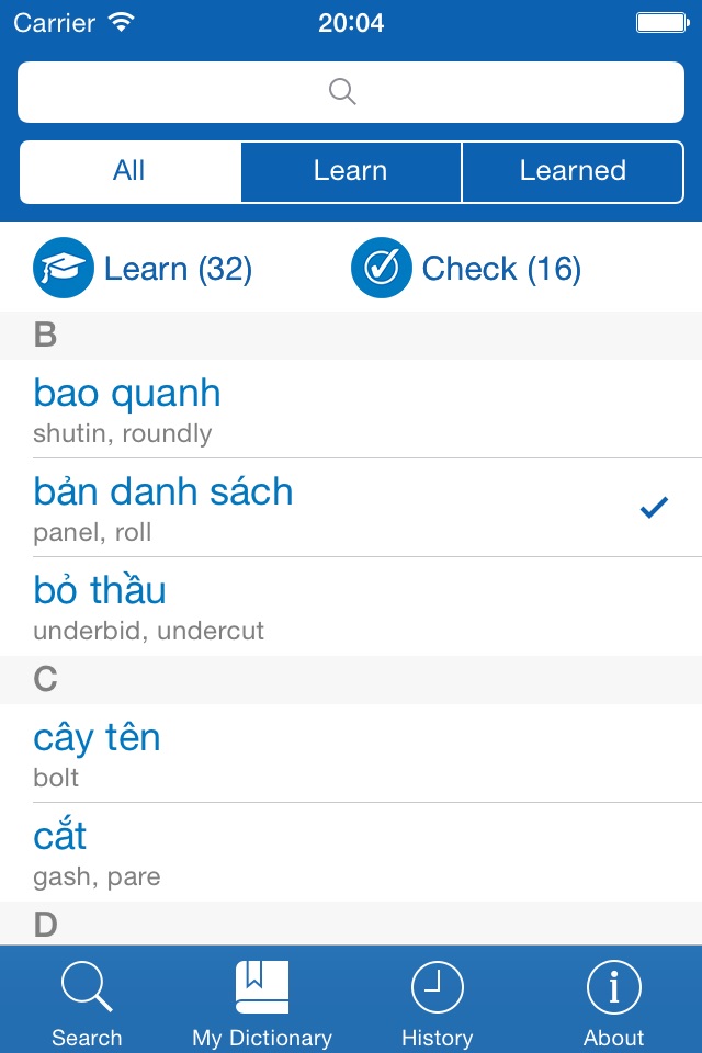 Vietnamese−English dictionary screenshot 3
