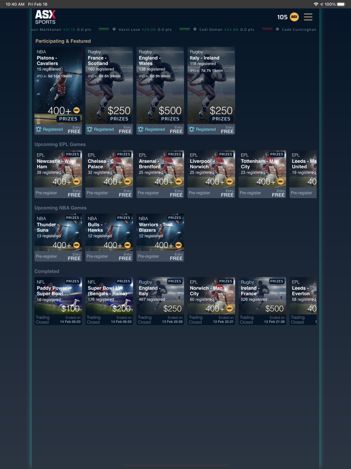 ASX Sports Fantasy Sports