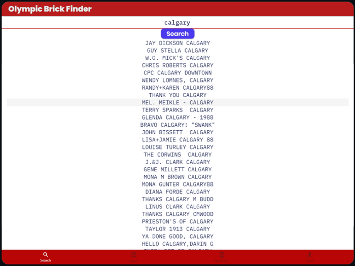 Olympic Brick Finder