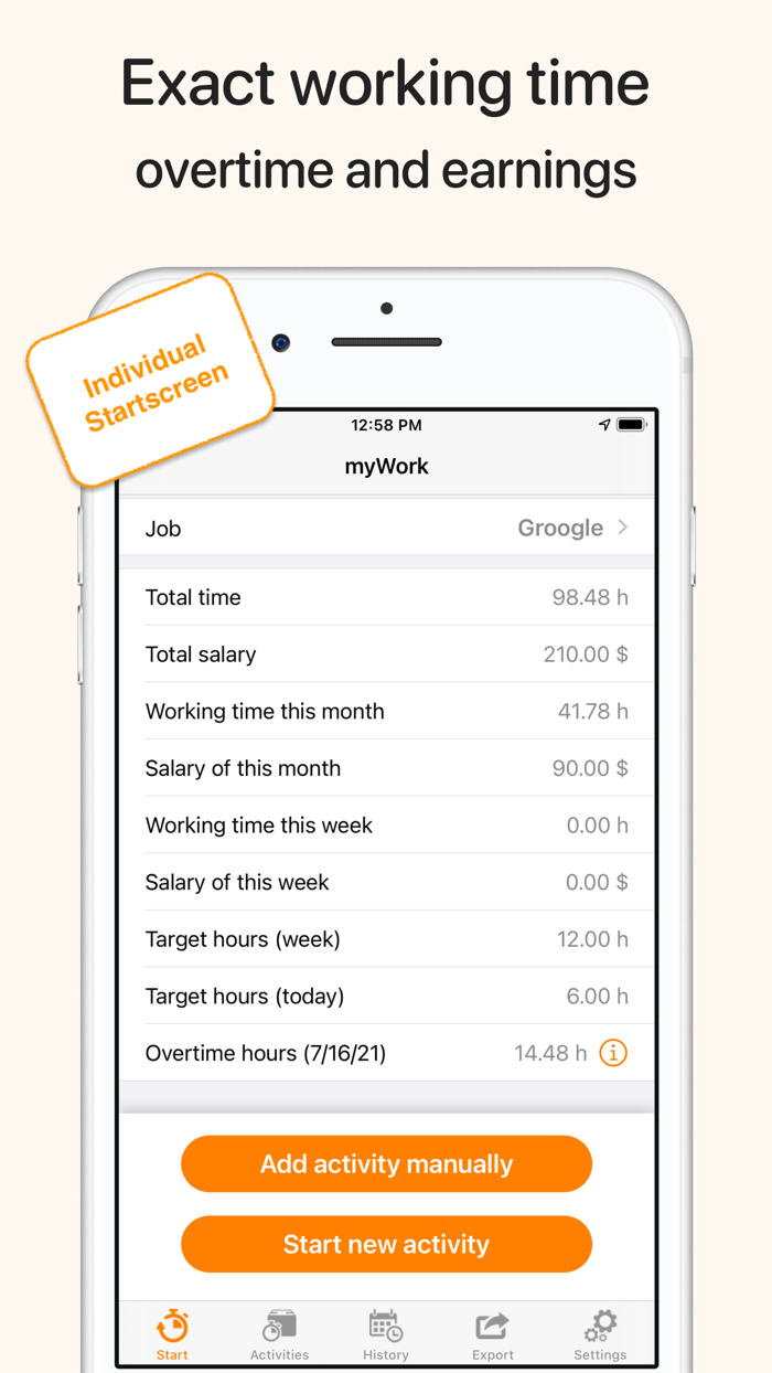 myWork - Time tracking