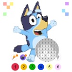 Bluey Pixel Art Coloring