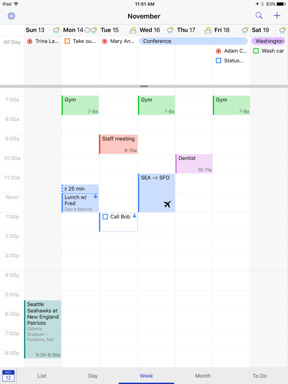 BusyCal: Calendrier, Tâches