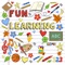 Collection of Learning games designed for toddlers, preschool kids, Kindergarten, primary school and family games