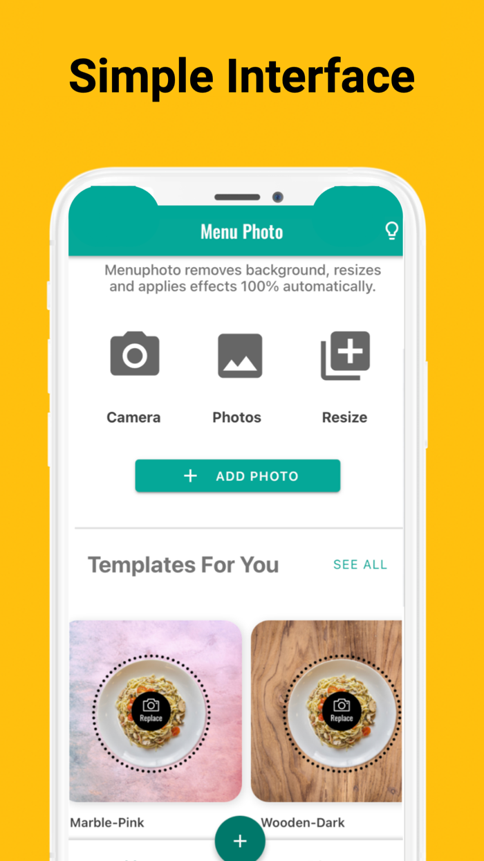 Menu Photo - White Background