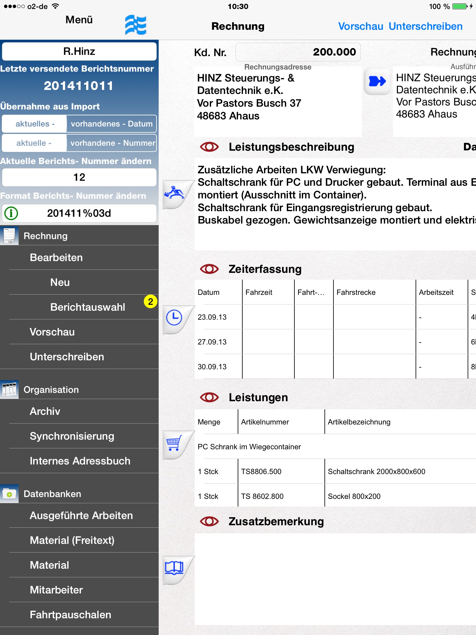 MEiAPPS Rechnung screenshot 2