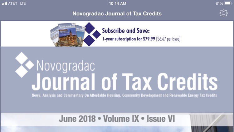 Journal of Tax Credits