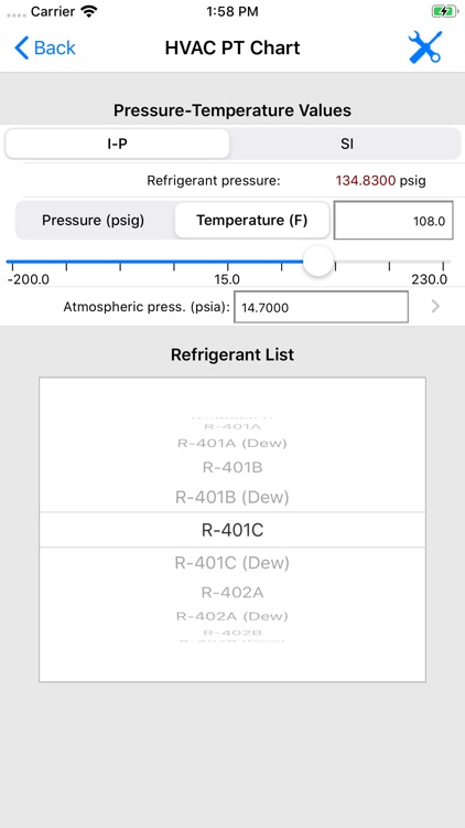 ASHRAE HVAC PT Chart screenshot-9