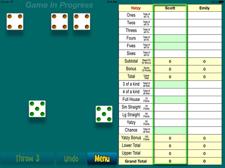 Yatzy for iPad screenshot-0