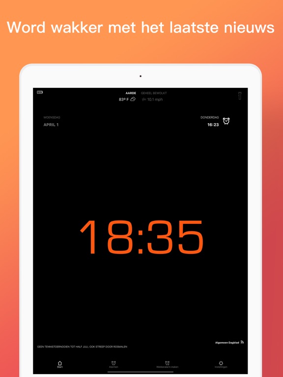 Wekker Radio, Musiek & Timer iPad app afbeelding 1