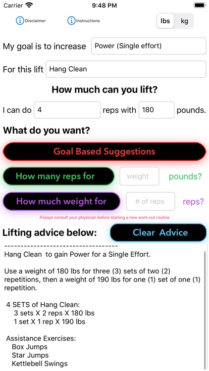 Lifting Advice