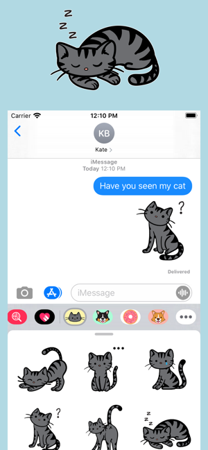 Gray Tabby Cat Stickers(圖2)-速報App