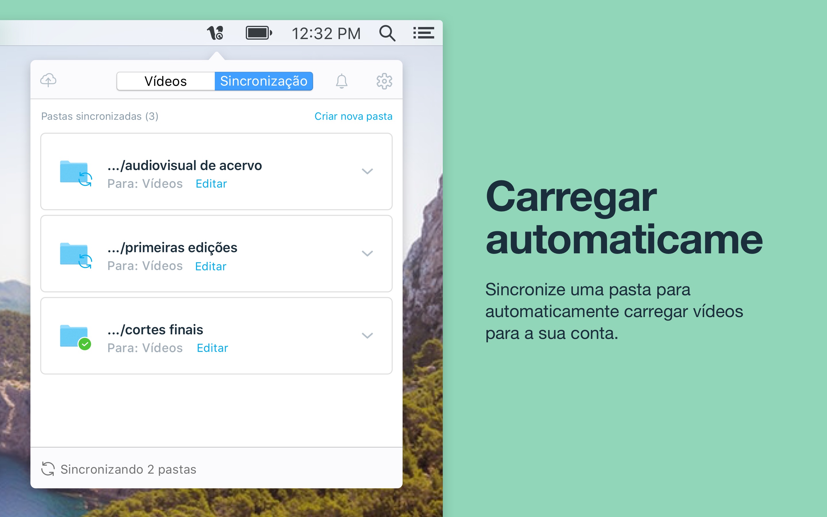 Screenshot do app Vimeo - Gerenciamento de vídeo