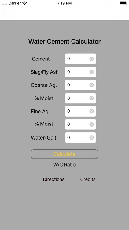 Water Cement Ratio Calculator by Tyler Smith