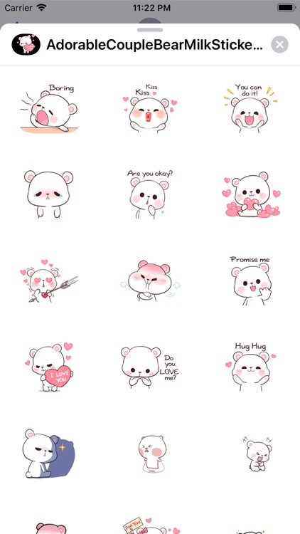 Cute Couple Bear Milk Stickers