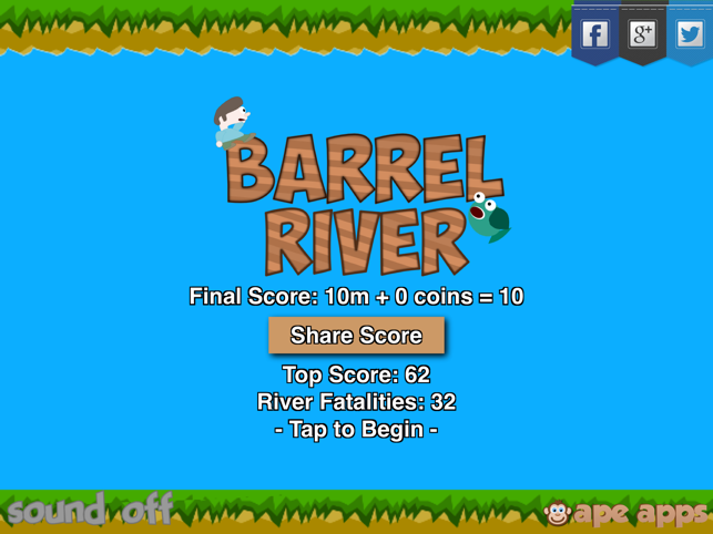 Barrel River, game for IOS