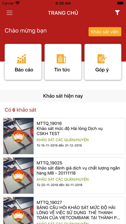 Khảo sát về dịch vụ công