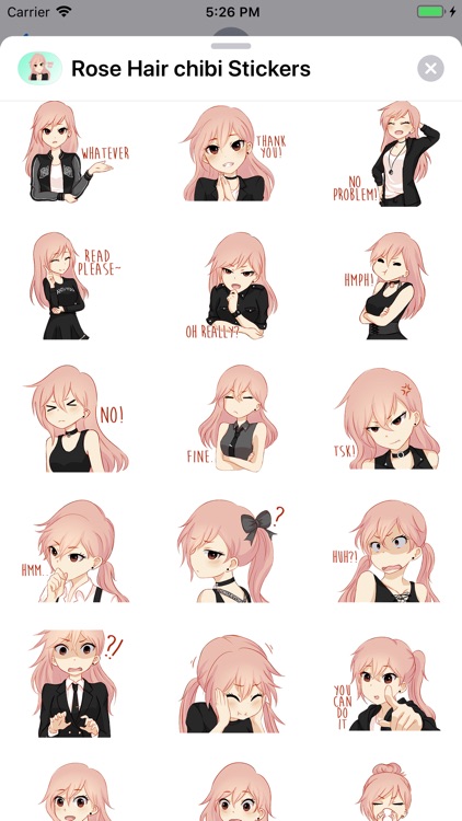 Rose Hair Anime Stickers