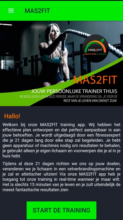 MAS2FIT DIEET EN TRAINING